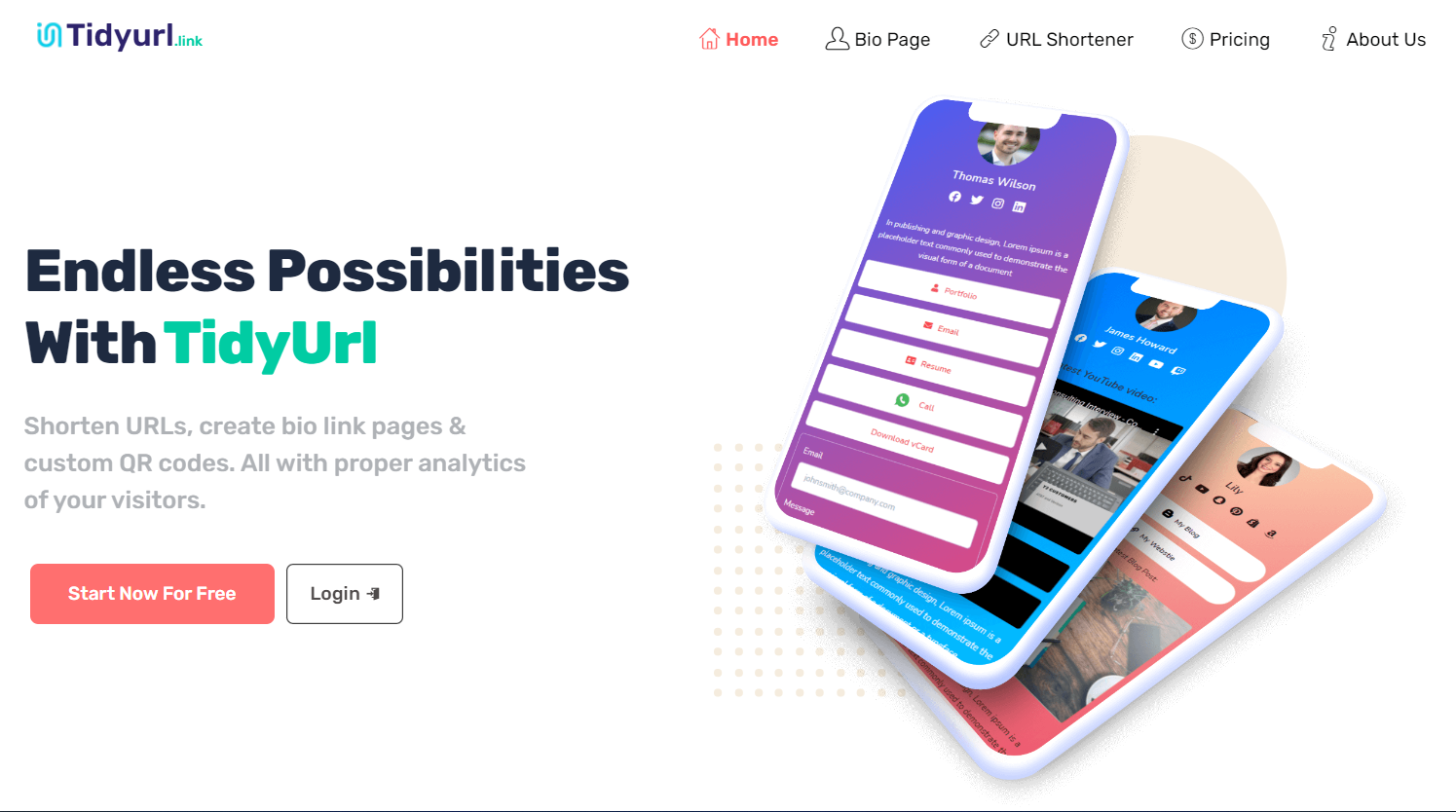 Mídia 2 de TidyURL.link - Perfil bio, curador de URL e fabricante de código QR