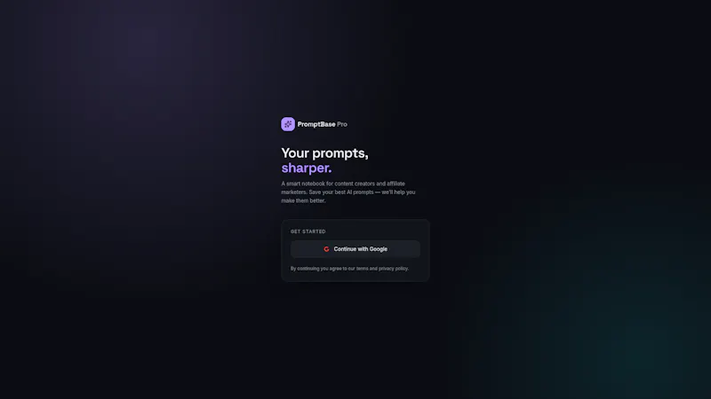 PromptBase Pro — Smart prompt notebook screenshot 1
