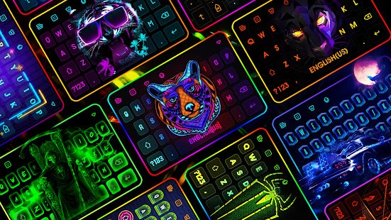 LED Colorful Keyboard - RGB & Neon Color gallery image