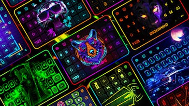 LED Colorful Keyboard - RGB & Neon Color gallery image