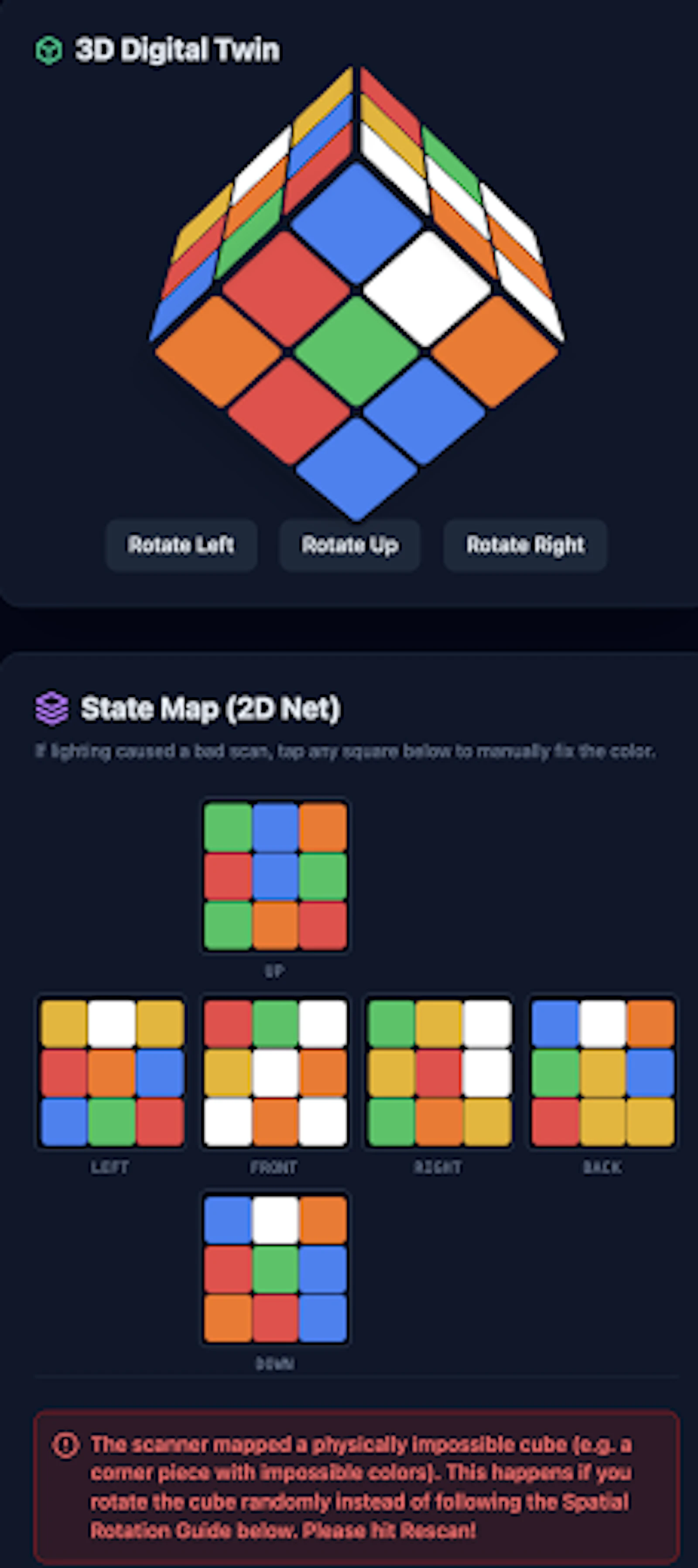 RubiksCubeSolver screenshot 2
