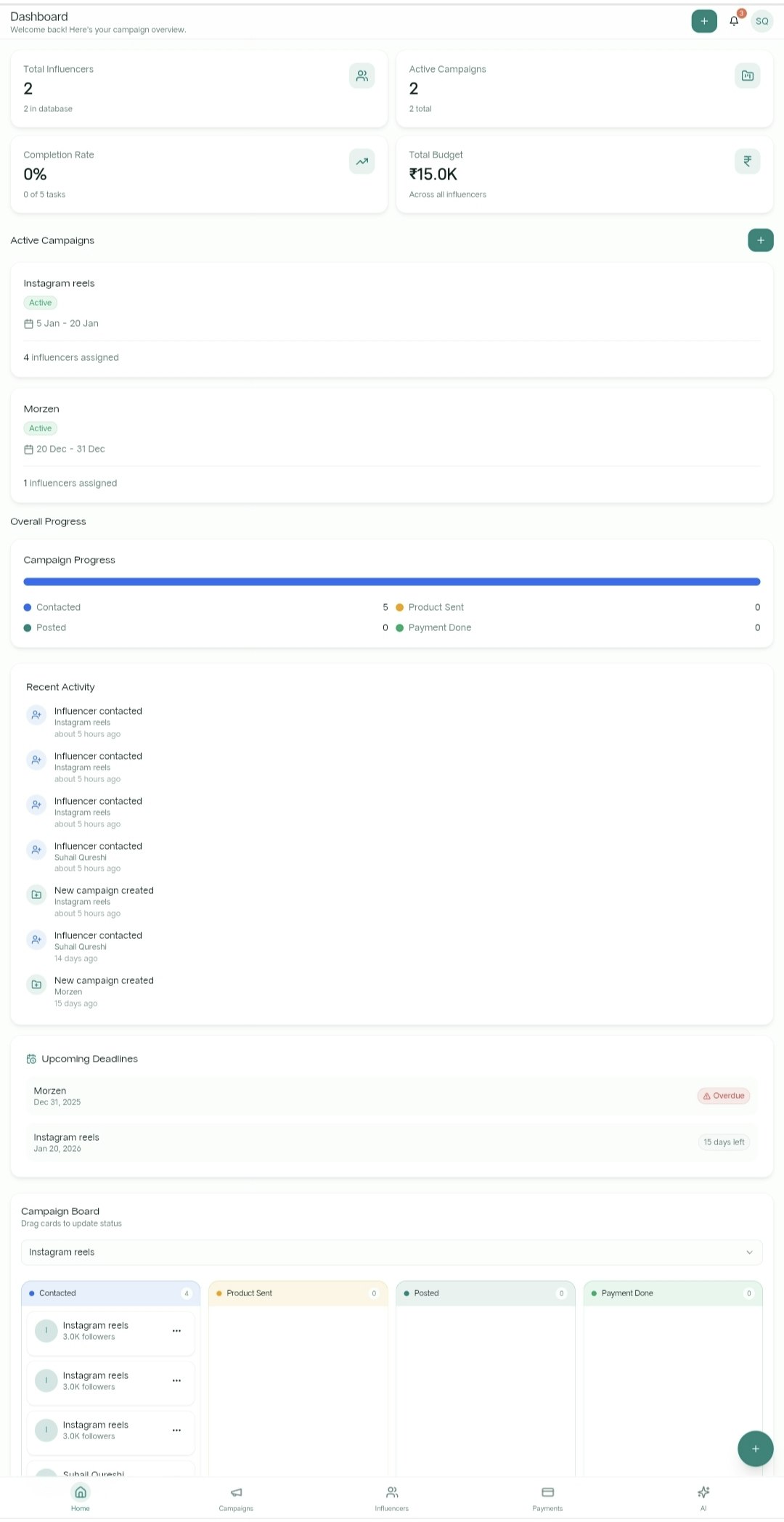 Influtrack  - Screenshot 5 showing product features and functionality