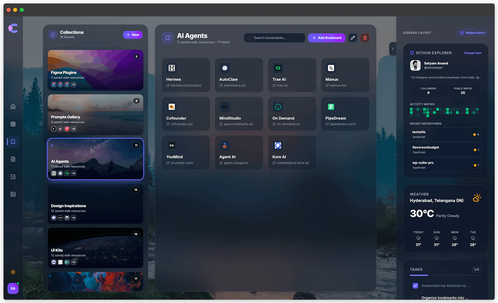 Cosmos : New Tab screenshot 3