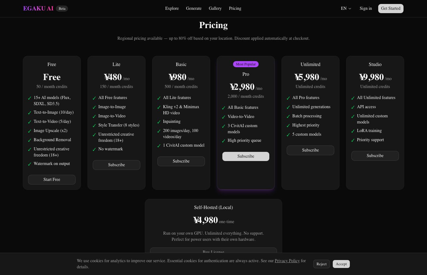 Egaku-AI AI art and Video Generator gallery image