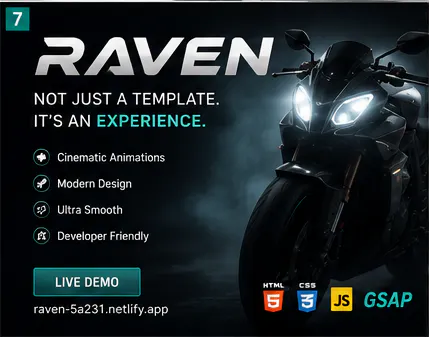 Cinematic Motorcycle Website Template gallery image