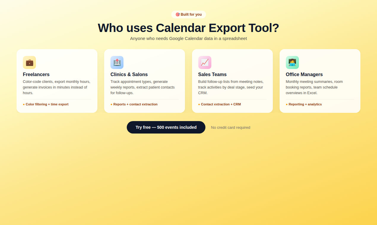 Calendar Export Tool - Screenshot 4 showing product features and functionality