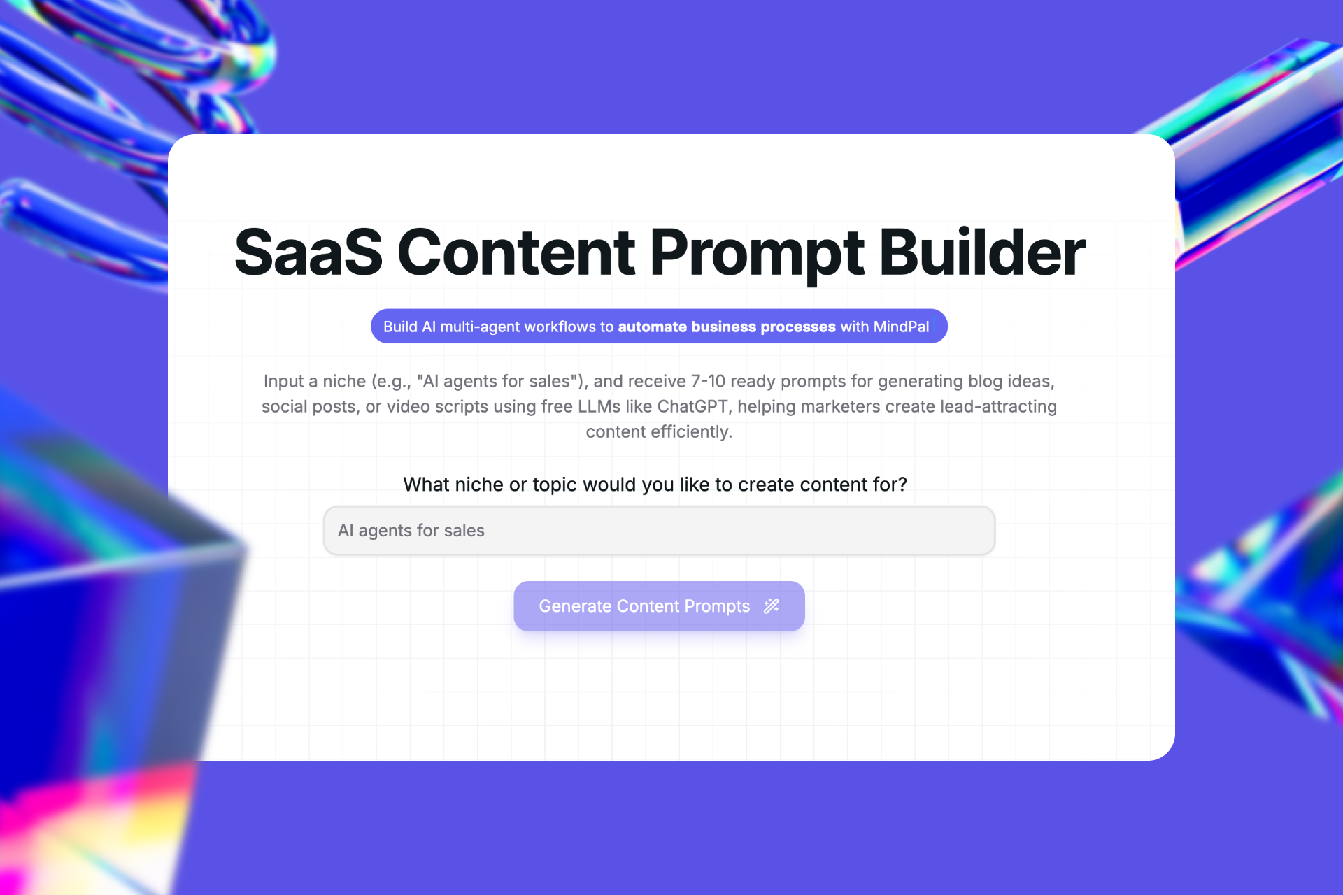 Saas Content Prompt Builder gallery image