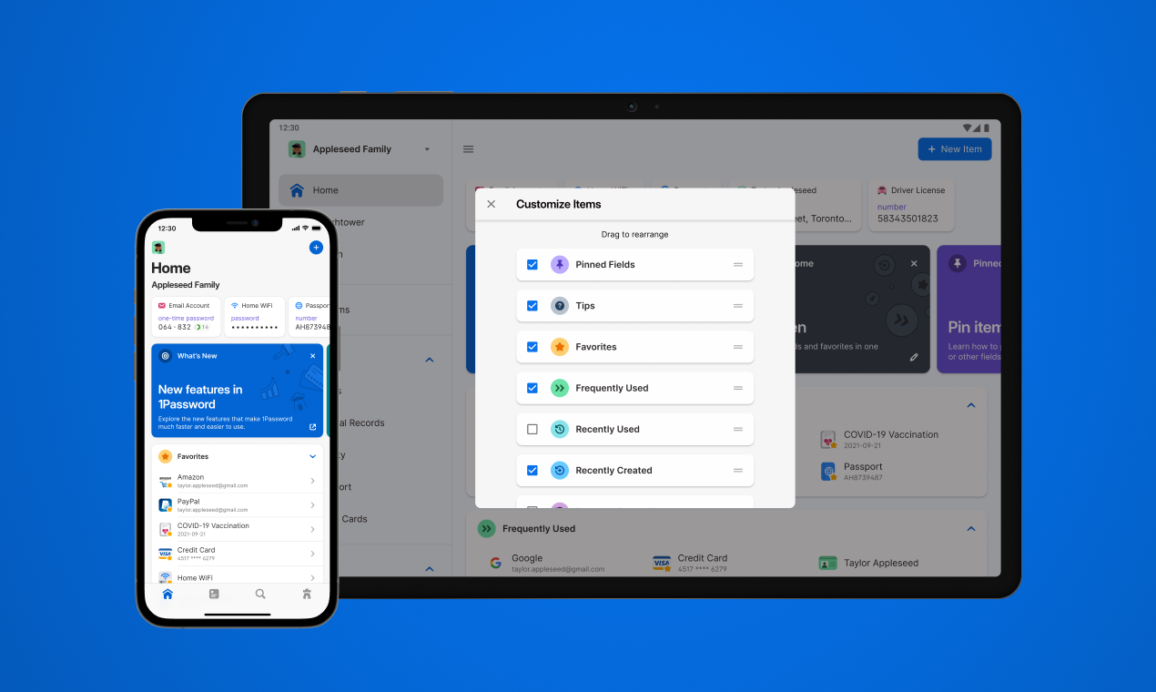 iOS 및 Android 용 1Password 8 미디어 2