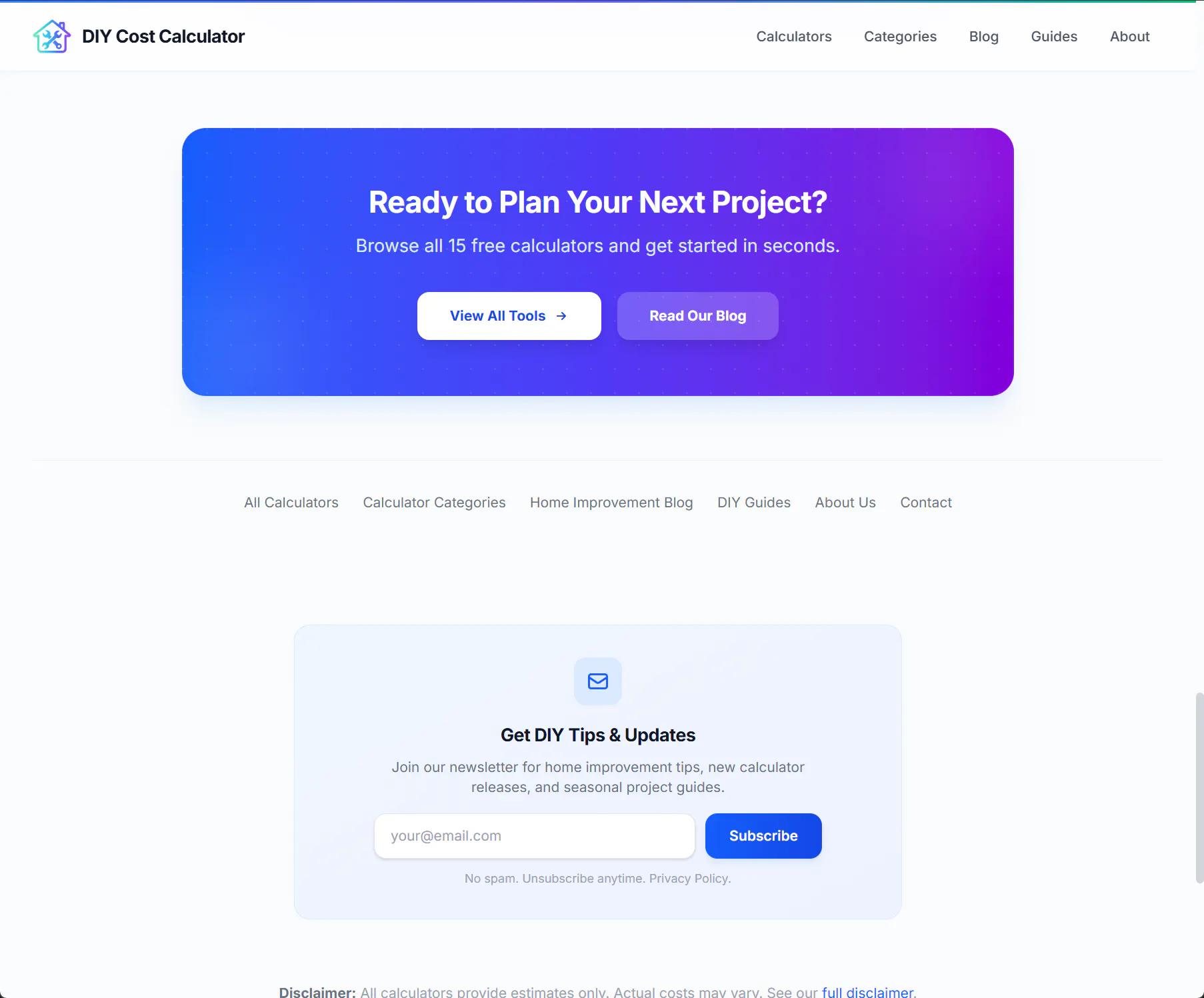DIY Cost Calculator gallery image