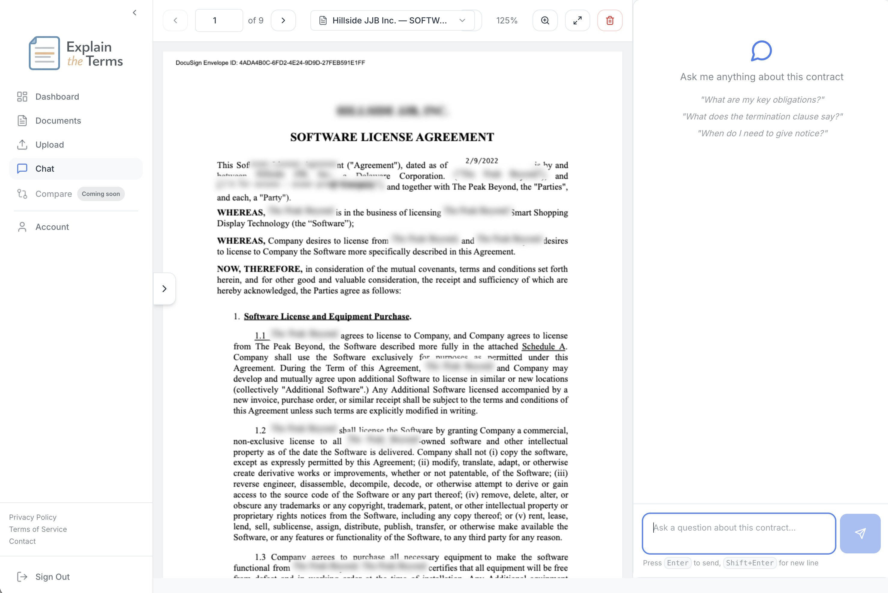 Explain the Terms - Main product screenshot demonstrating key features and user interface