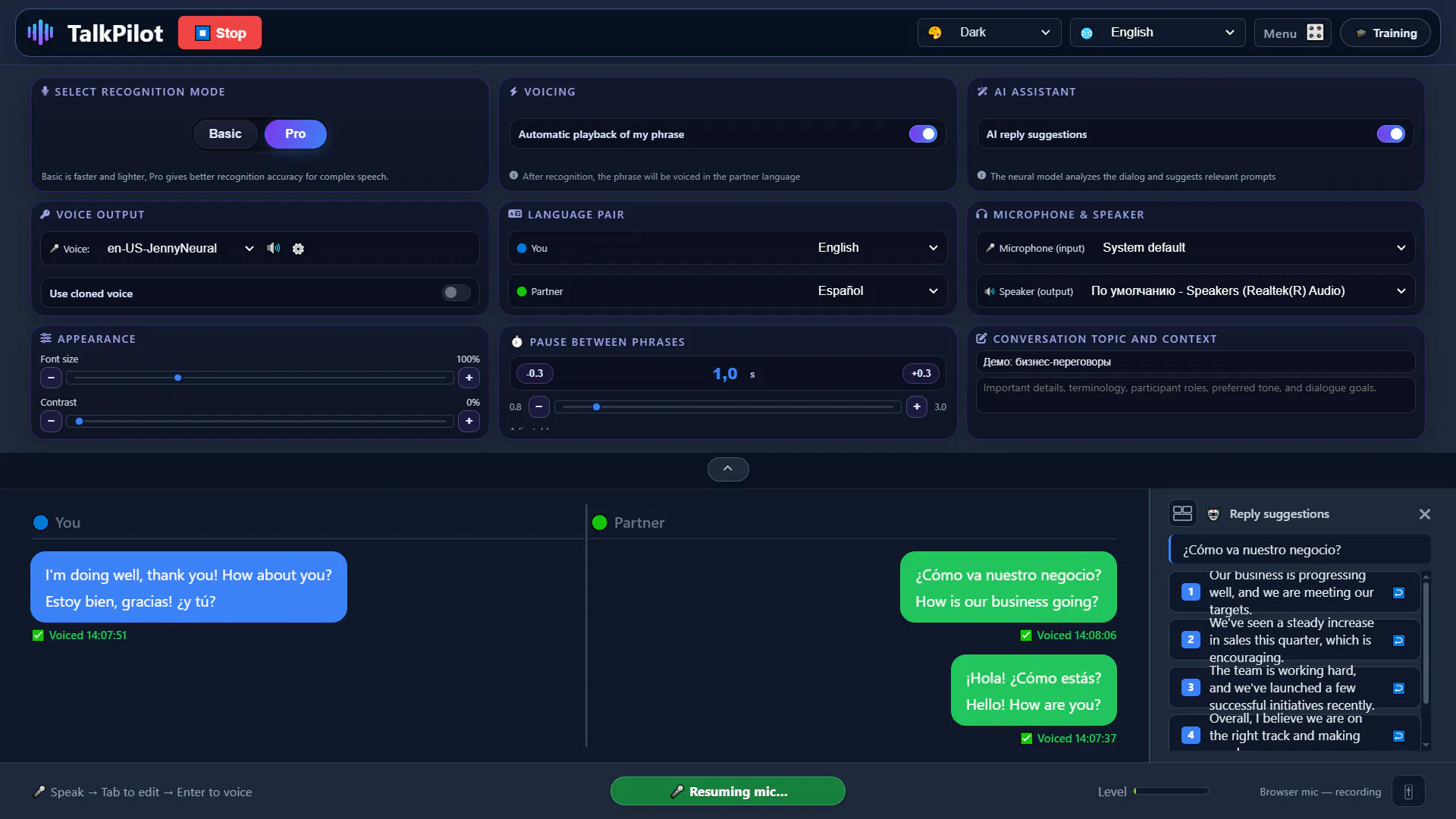 TalkPilot: Real-Time Meeting Translator gallery image