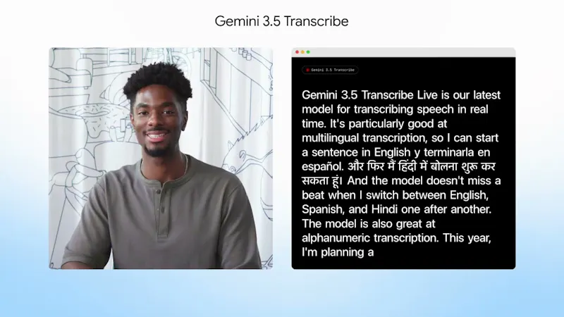 Gemini 3.5 Transcribe screenshot 2 (video preview)