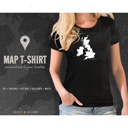 Map T-shirt - Personalised to your Location