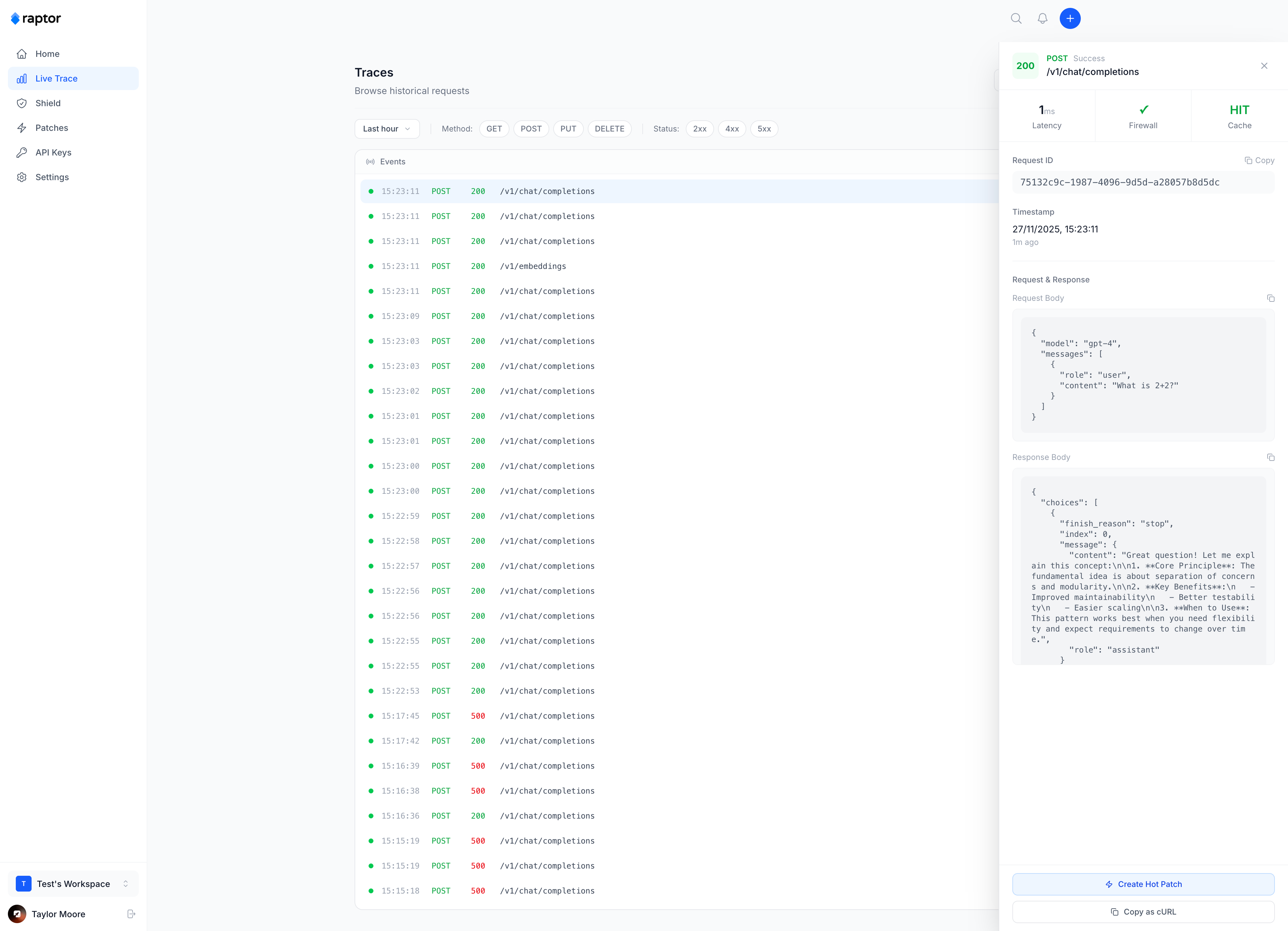 Raptor Data - Screenshot 2 showing product features and functionality