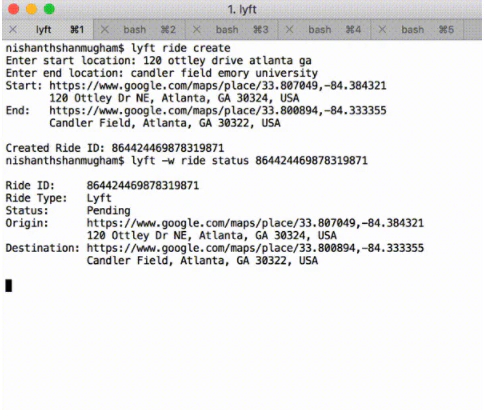 Lyft CLI