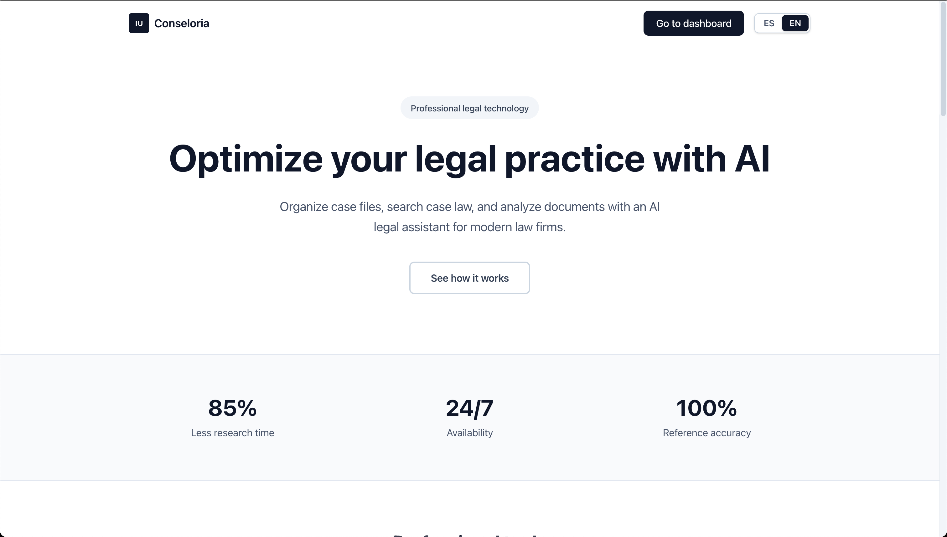 Conseloria - Main product screenshot demonstrating key features and user interface