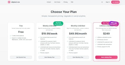 Cliptext.me - Youtube transcription tool gallery image