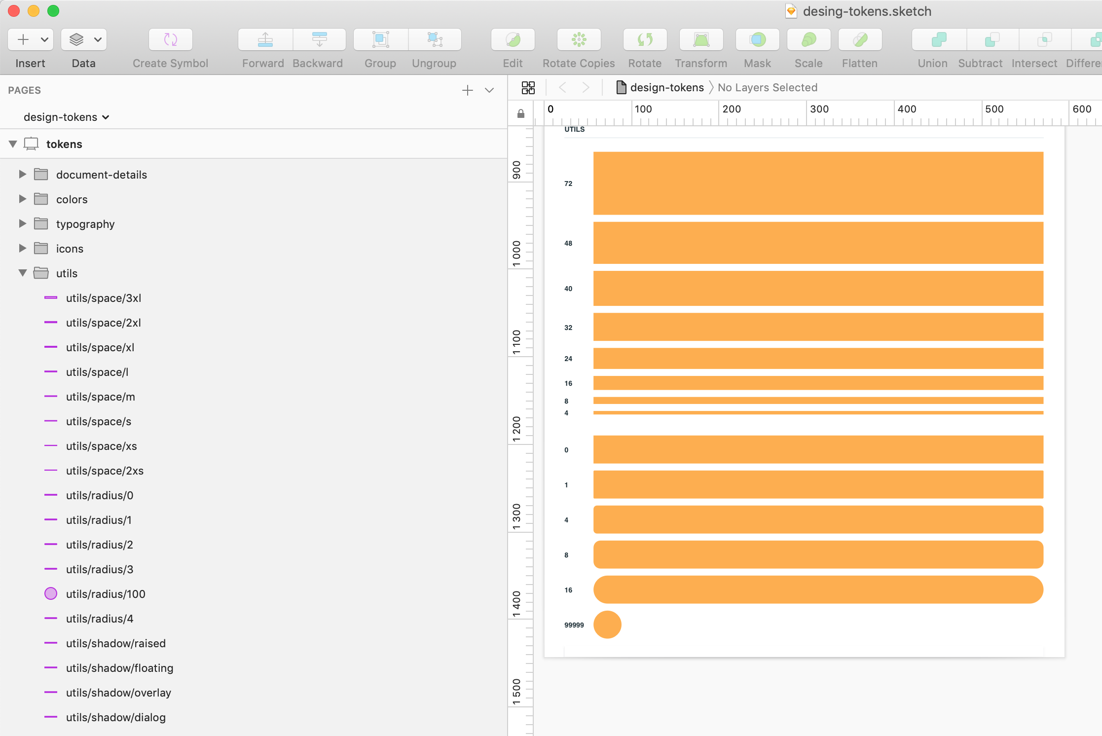 Design Tokens export from Sketch gallery image