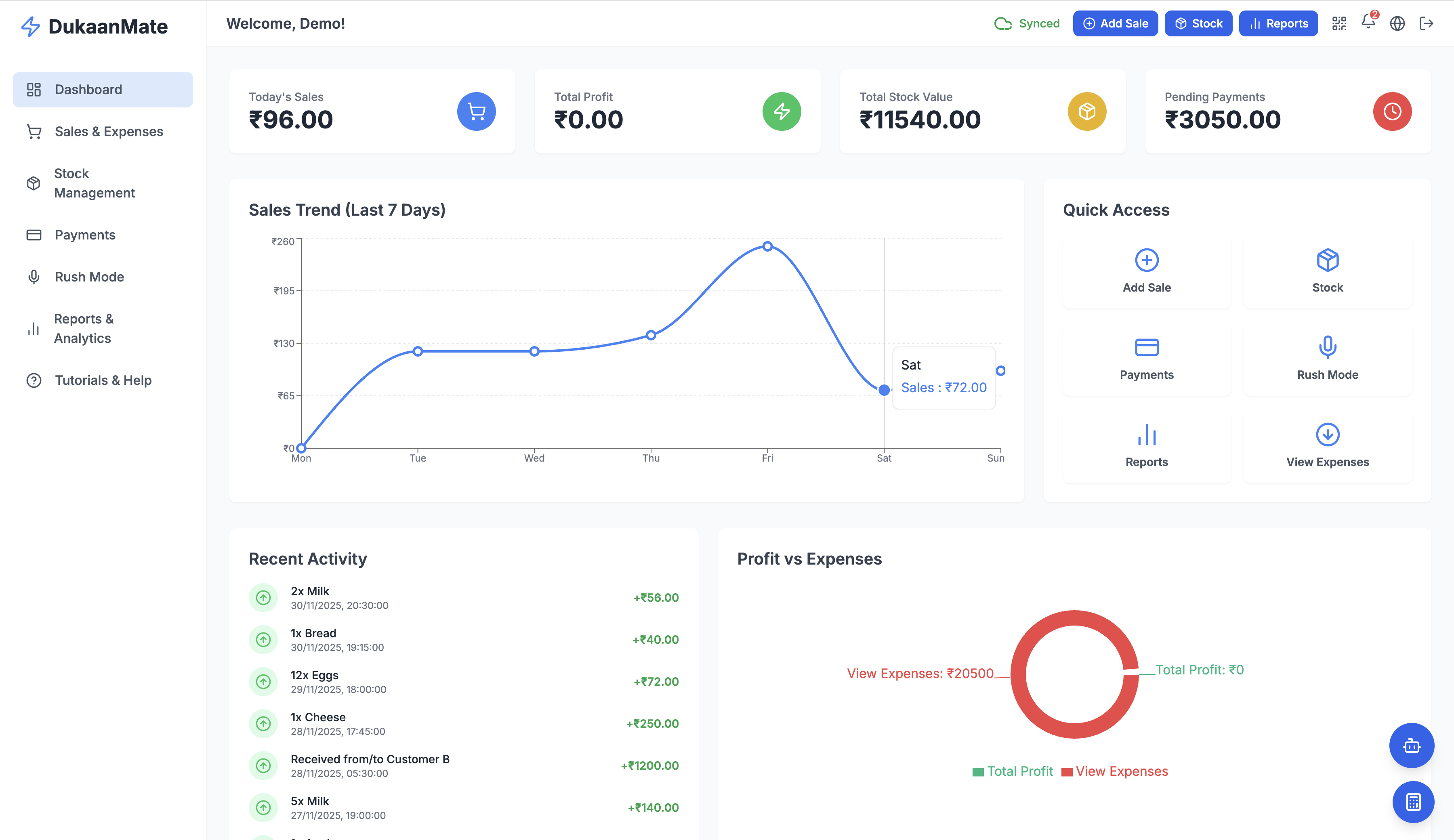 DukaanMate - Main product screenshot demonstrating key features and user interface