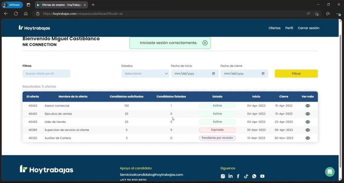 Client Experience - HoyTrabajas gallery image