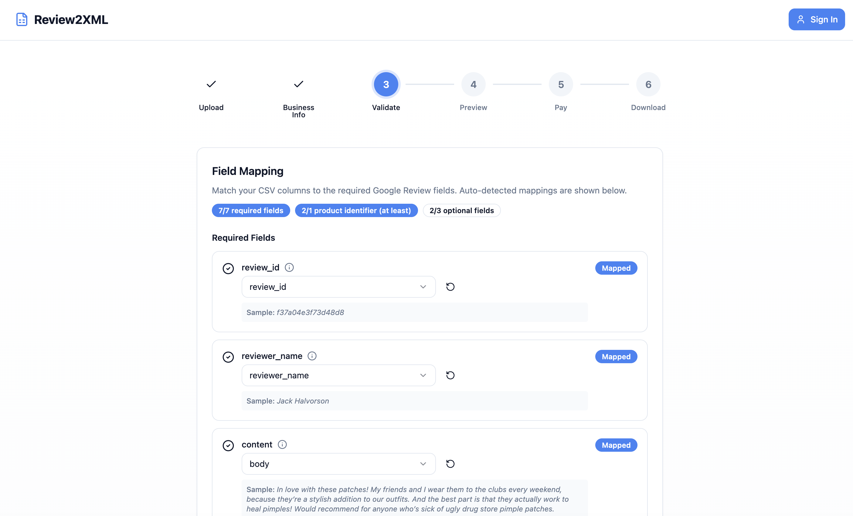 Review2XML - Screenshot 2 preview