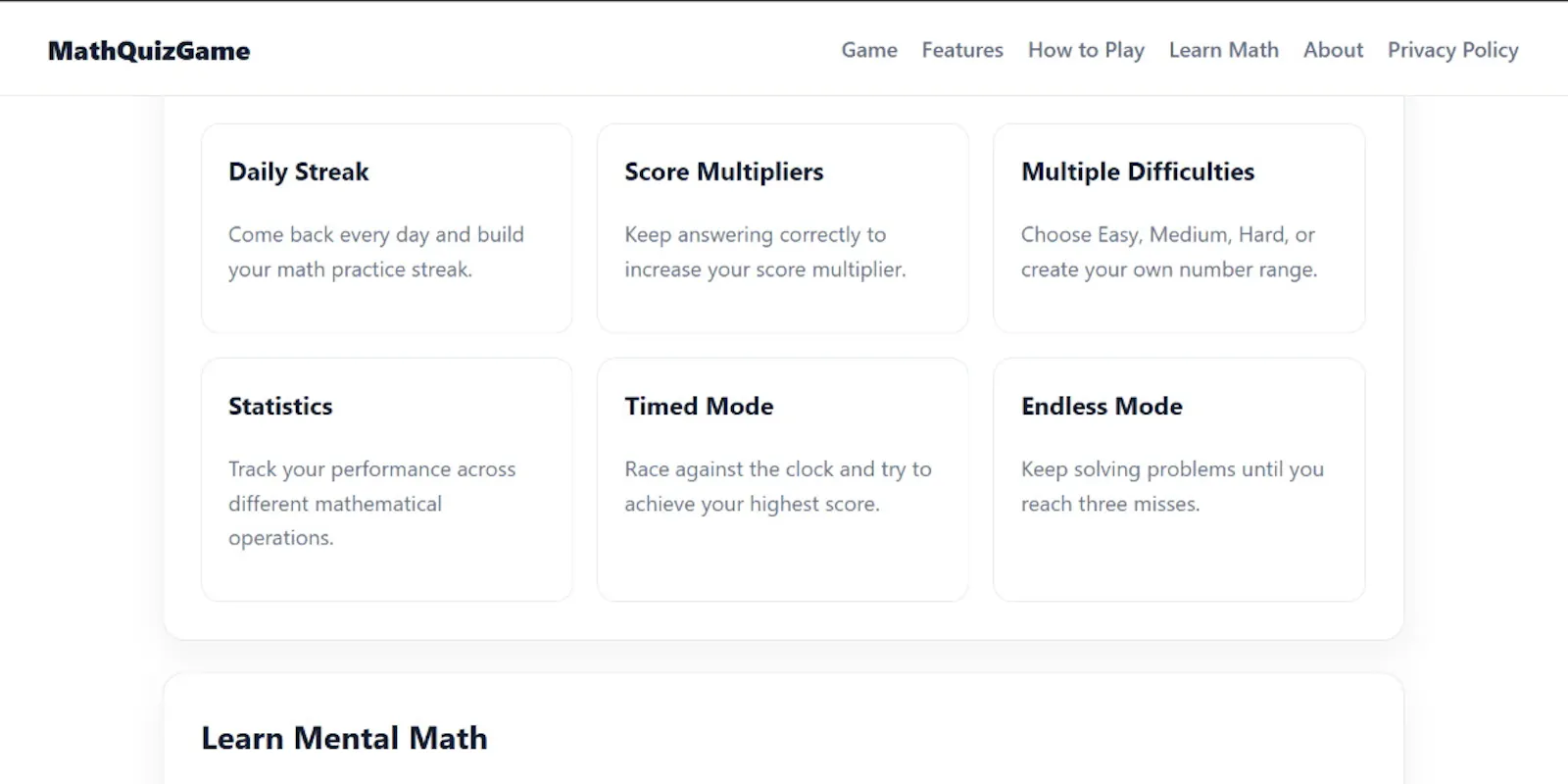 MathQuizGame screenshot 1