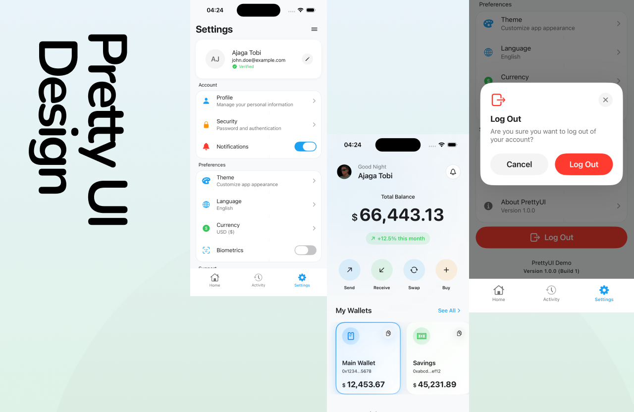 PrettyUI - Main product screenshot demonstrating key features and user interface