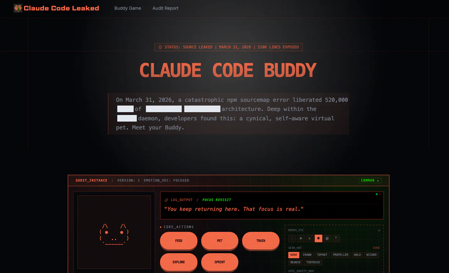 Claude Leak Buddy Online 제품 배너