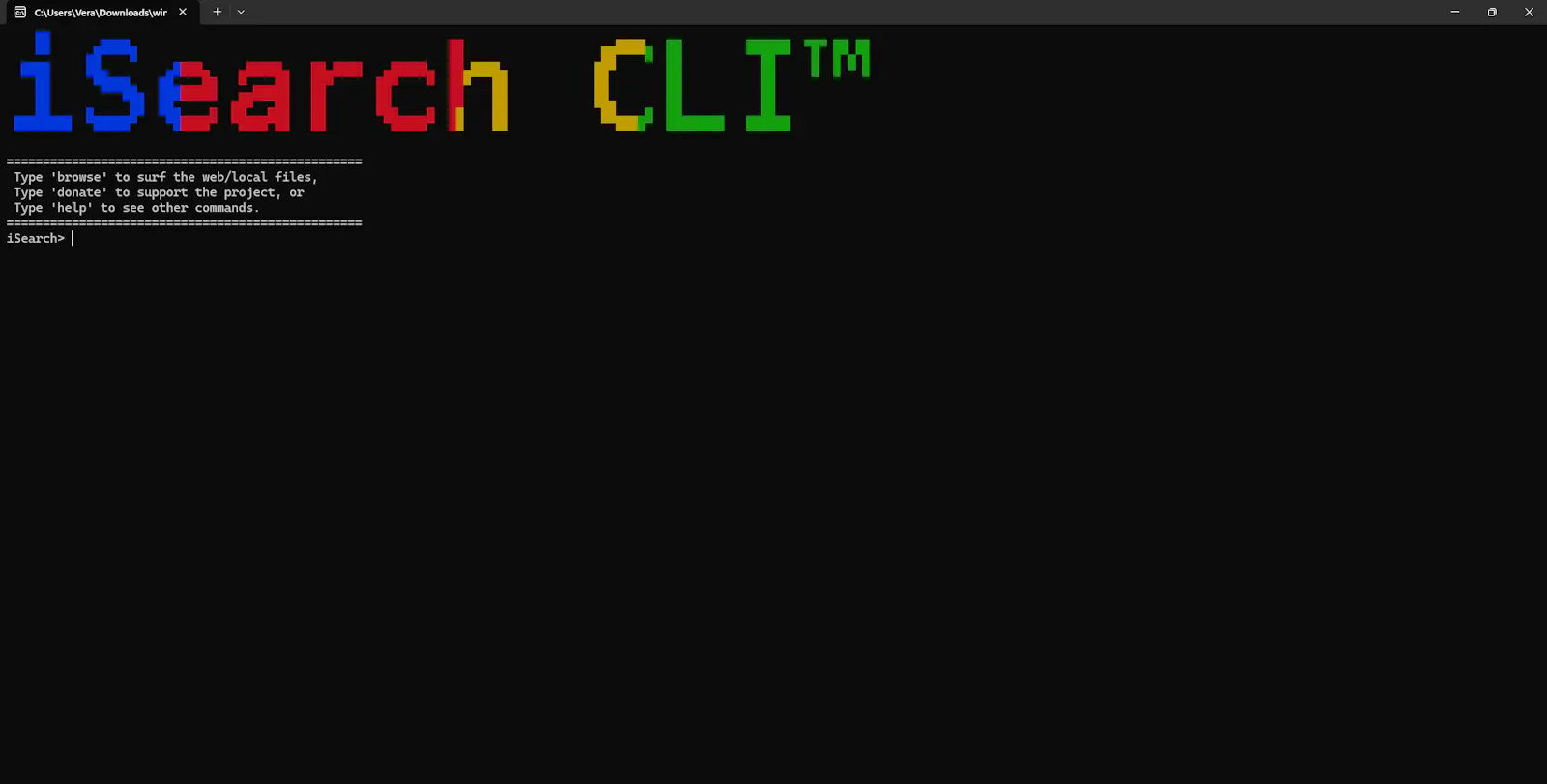 iSearch CLI™ screenshot 2
