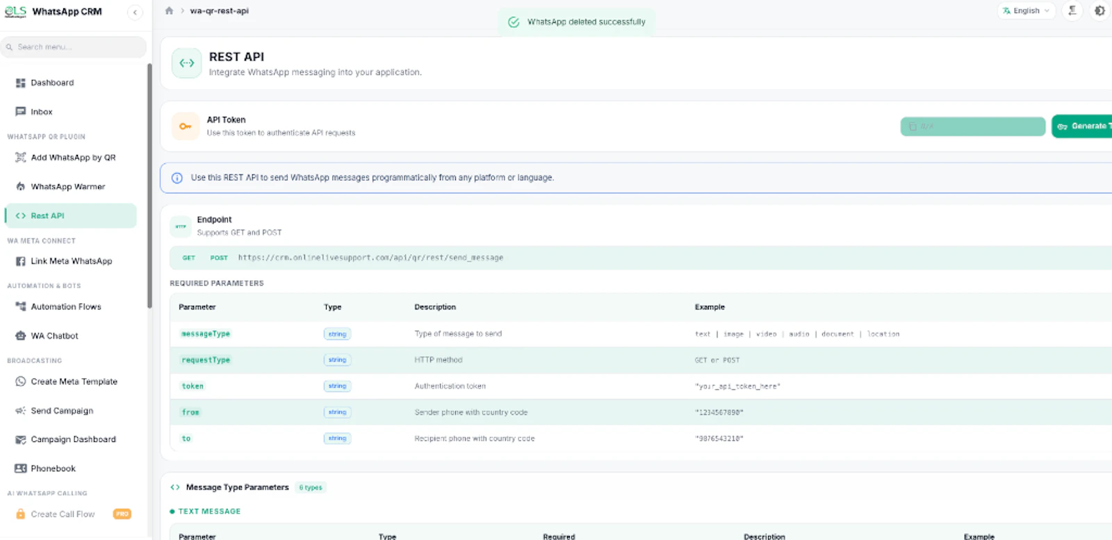 WhatsApp CRM - OnlineLiveSupport screenshot 5