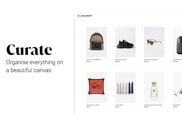 startuptile Moonsift-Discover save and curate shoppable collections