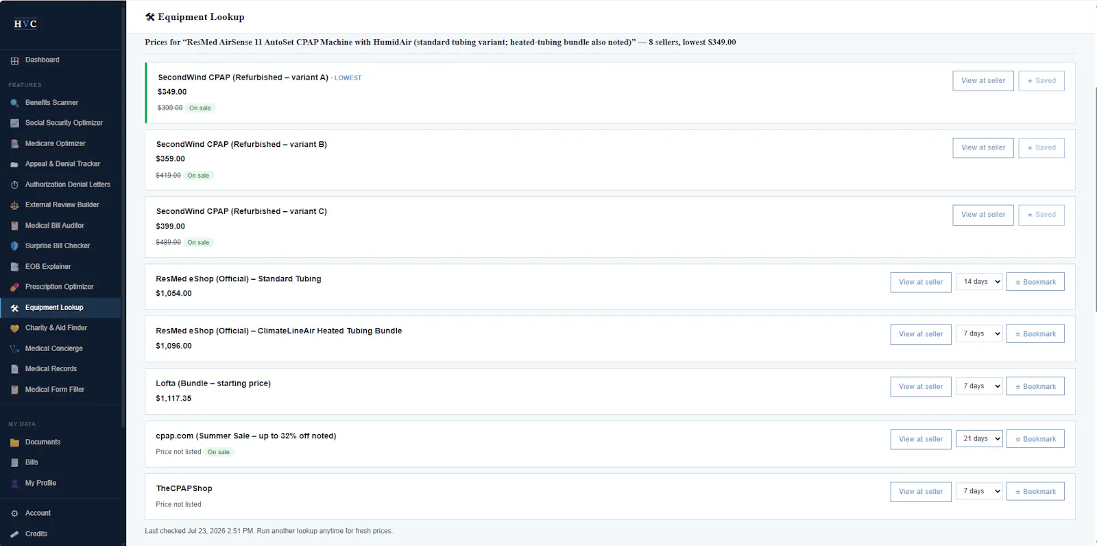 Healthvocate.com screenshot 2