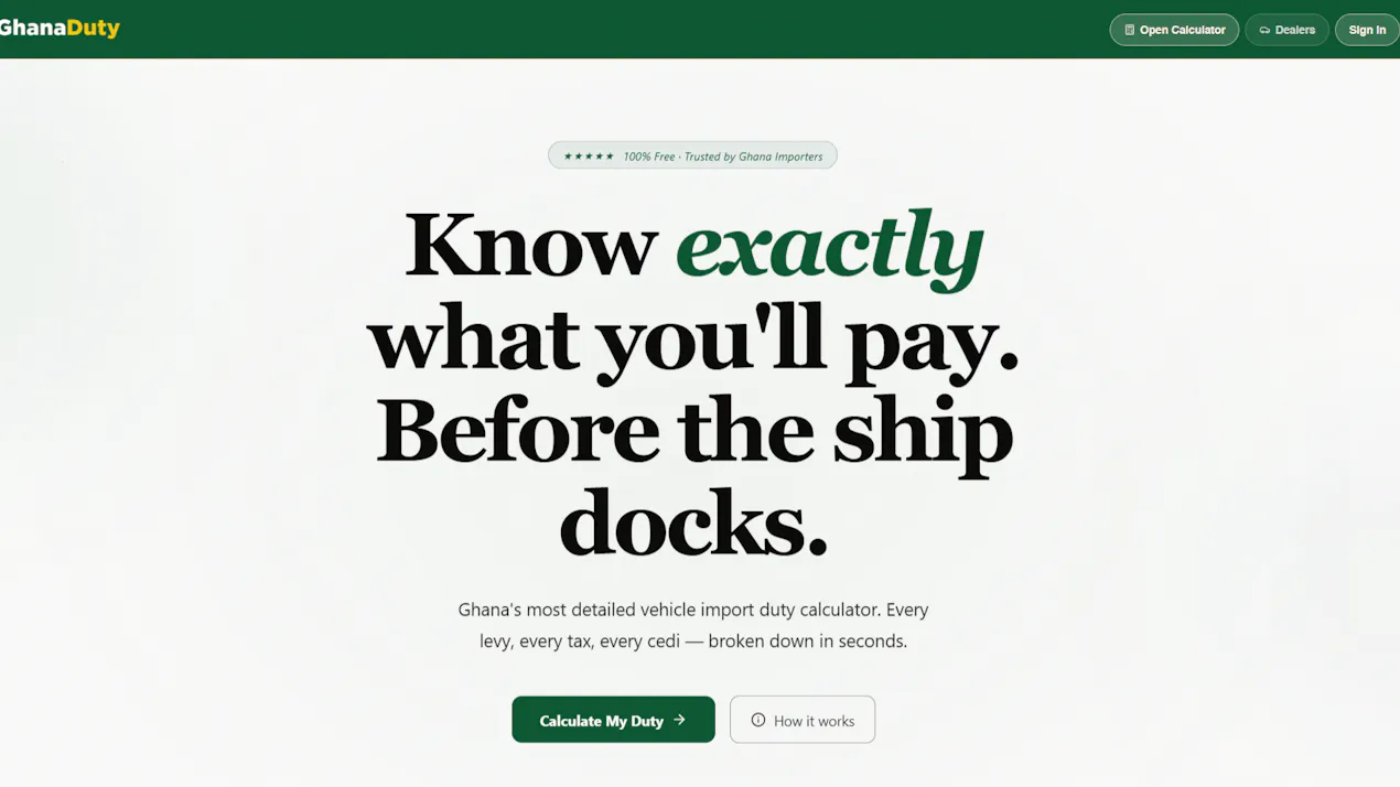 Ghana Duty Calculator product
