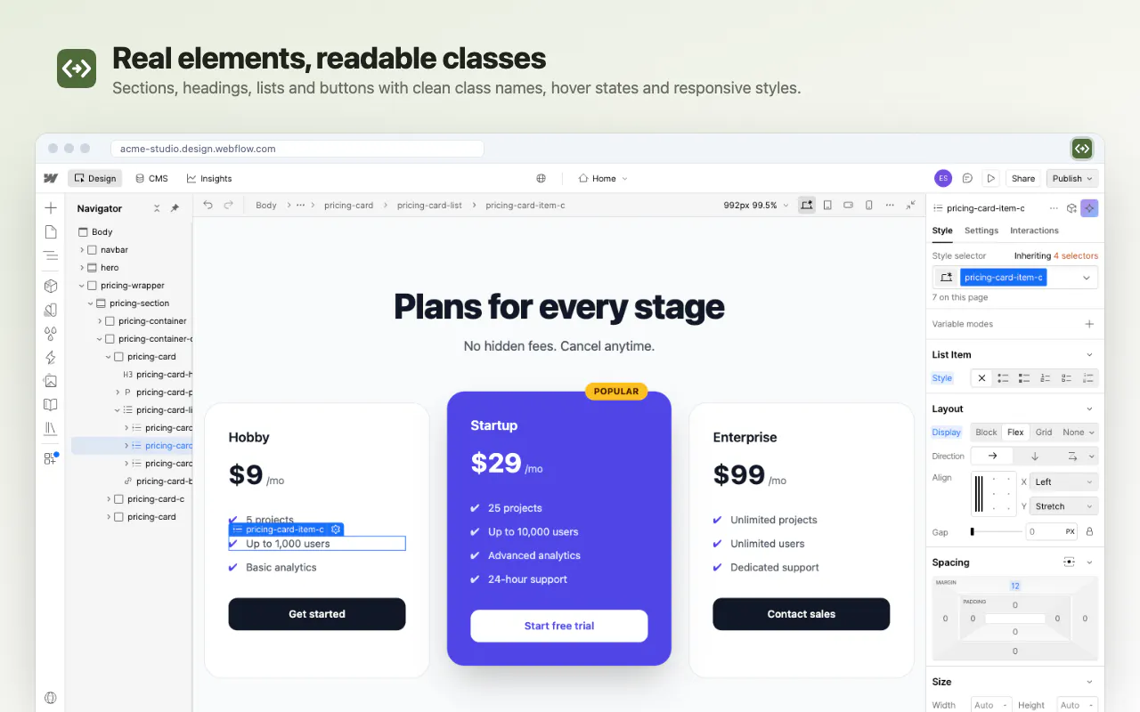 HTML to Webflow gallery image