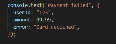 Console.text() gallery image