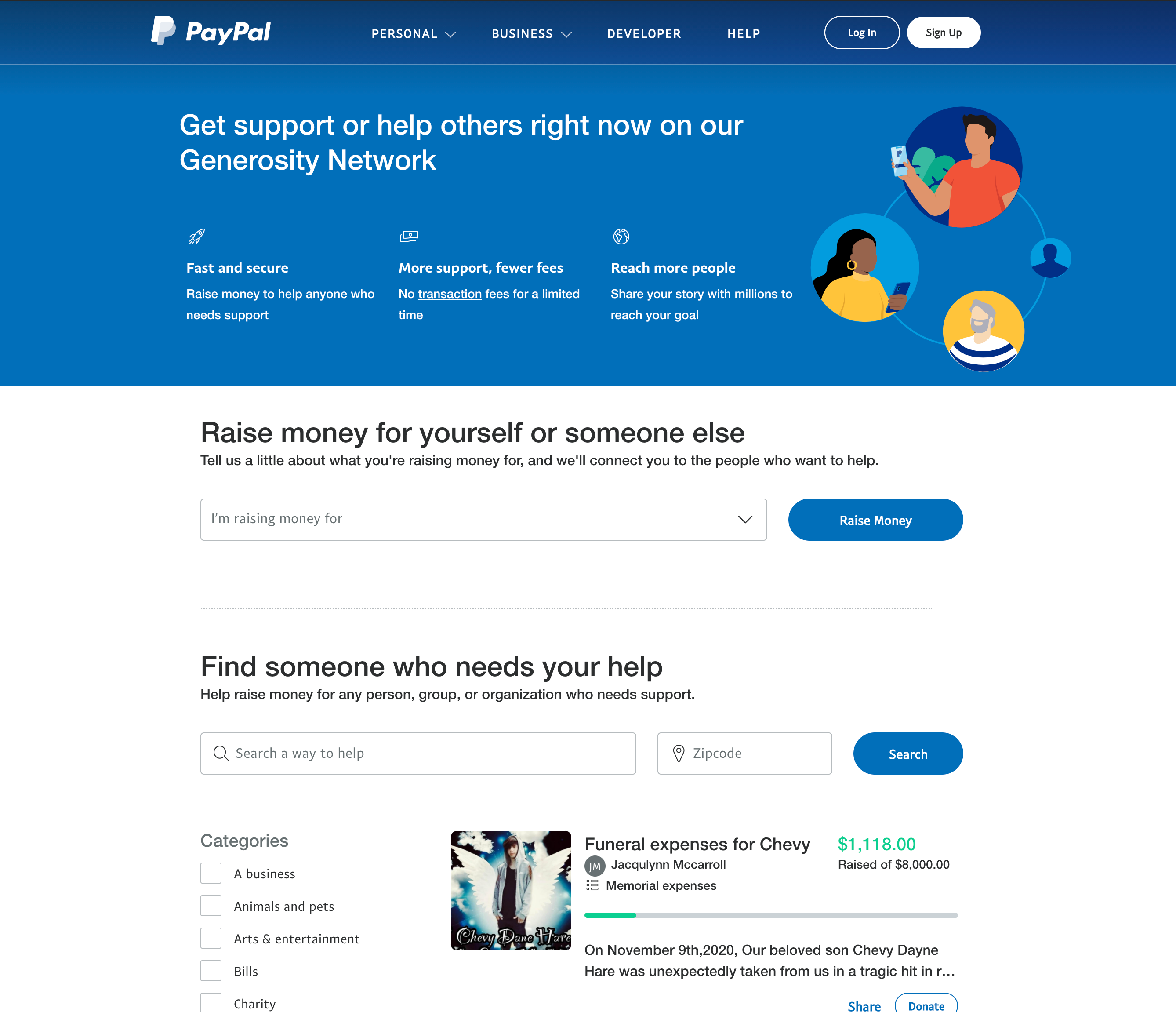 PayPal Generosity Network Create fundraising campaigns with PayPal