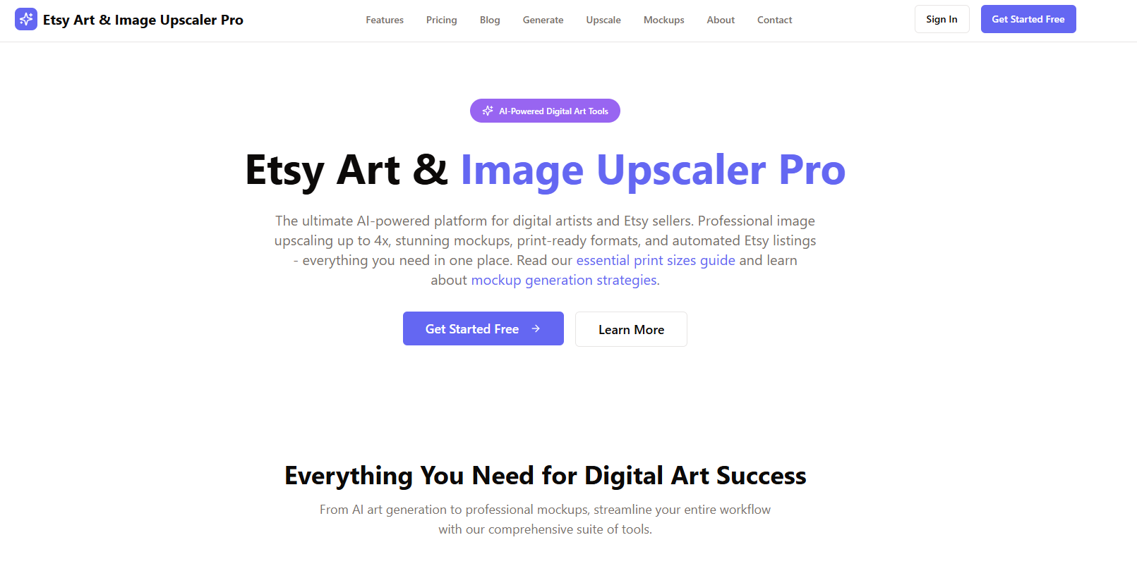 Media Etsy Image Upscaler Pro - AI Art, Mockups Automatik dan Alat SEO untuk Penjual Etsy 1