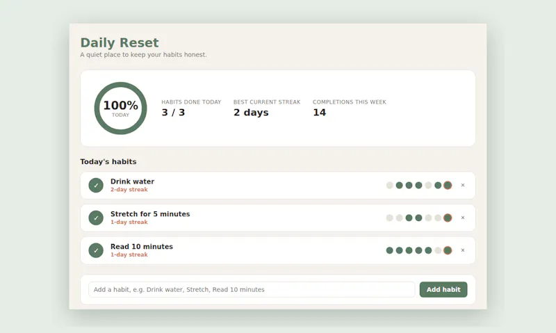Habit Wellness Tracker screenshot 1