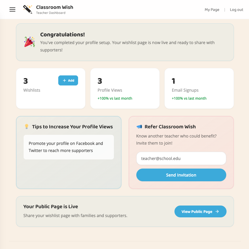 Classroom Wish - Screenshot 3 showing product features and functionality