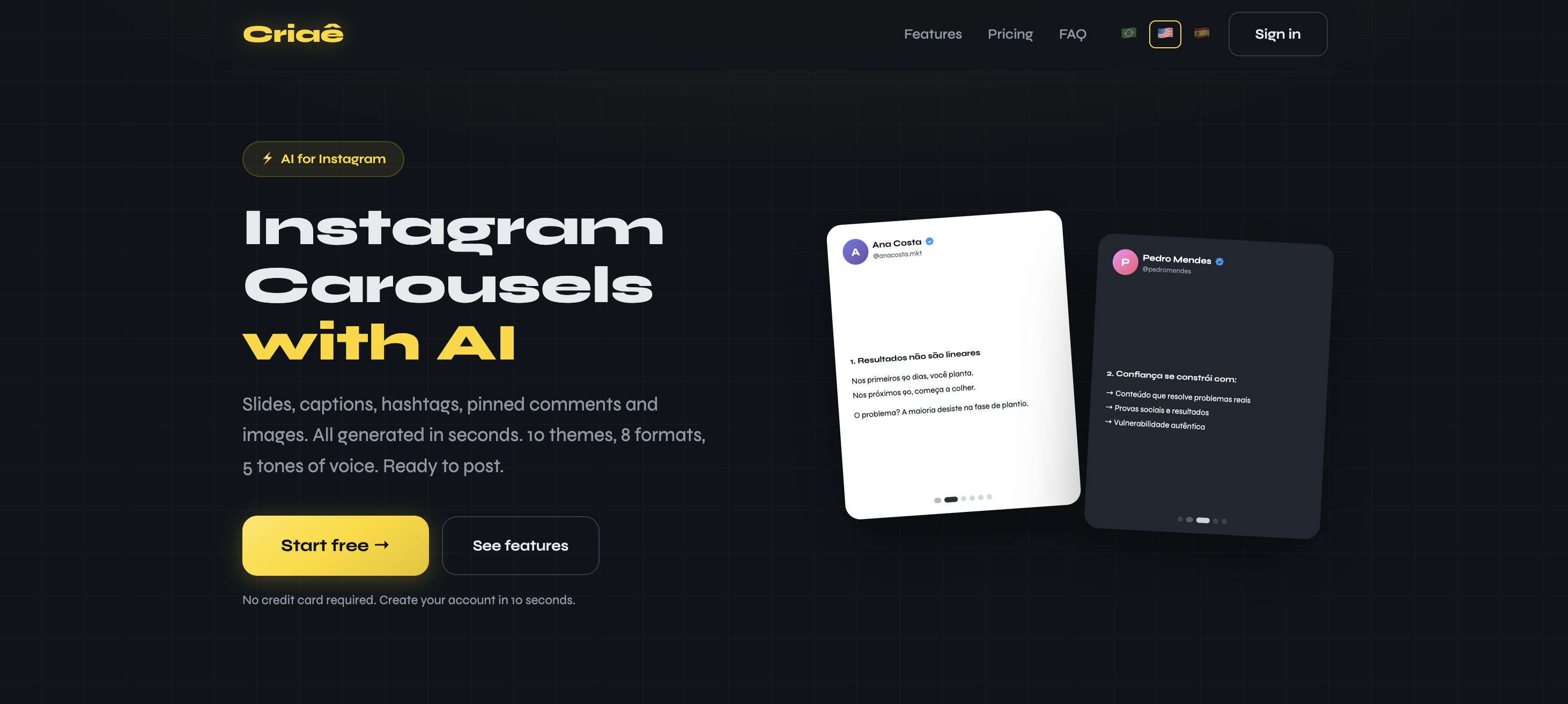 Criaê - Main product screenshot demonstrating key features and user interface