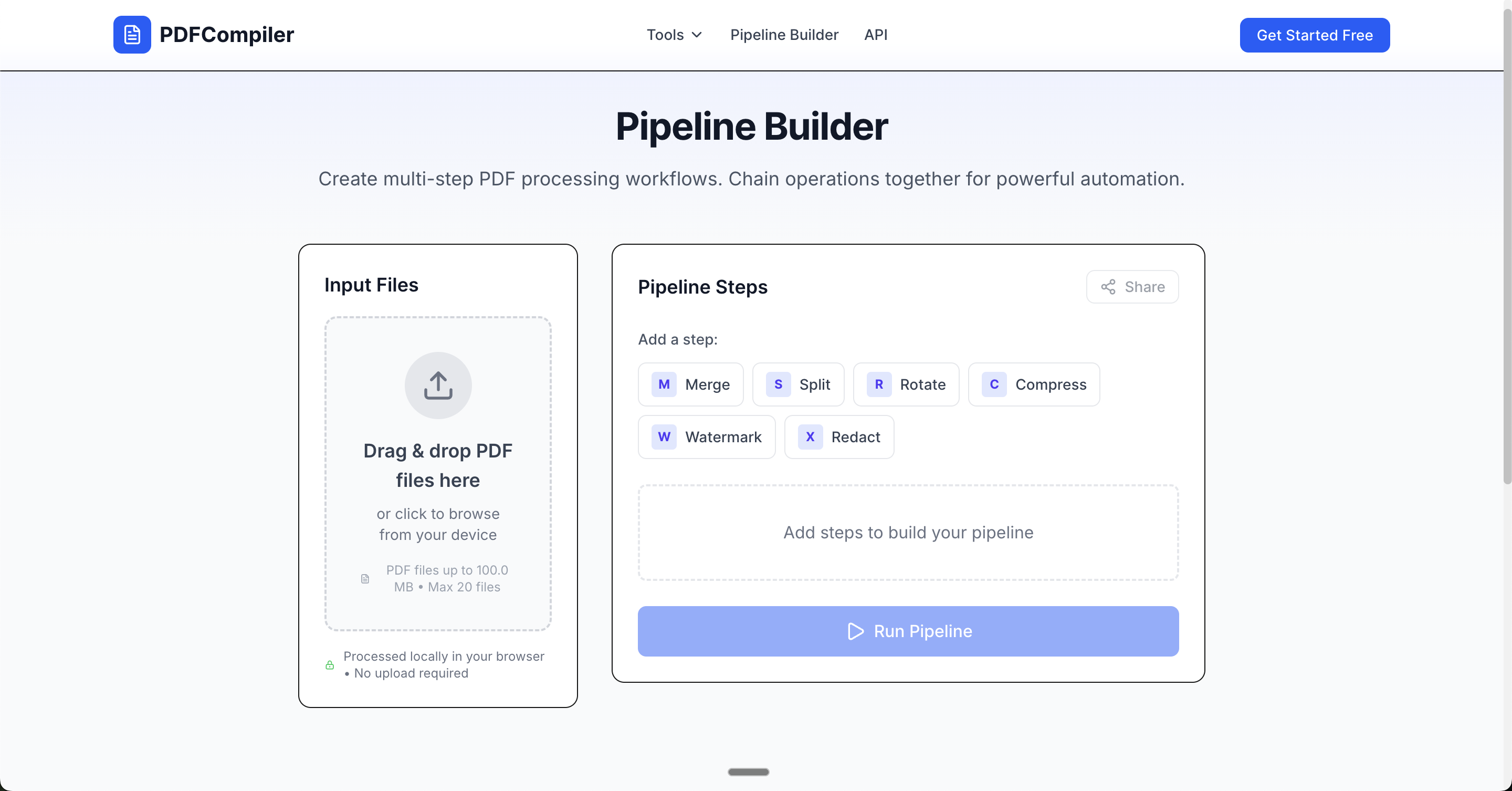 PDFCompiler - Screenshot 2 showing product features and functionality