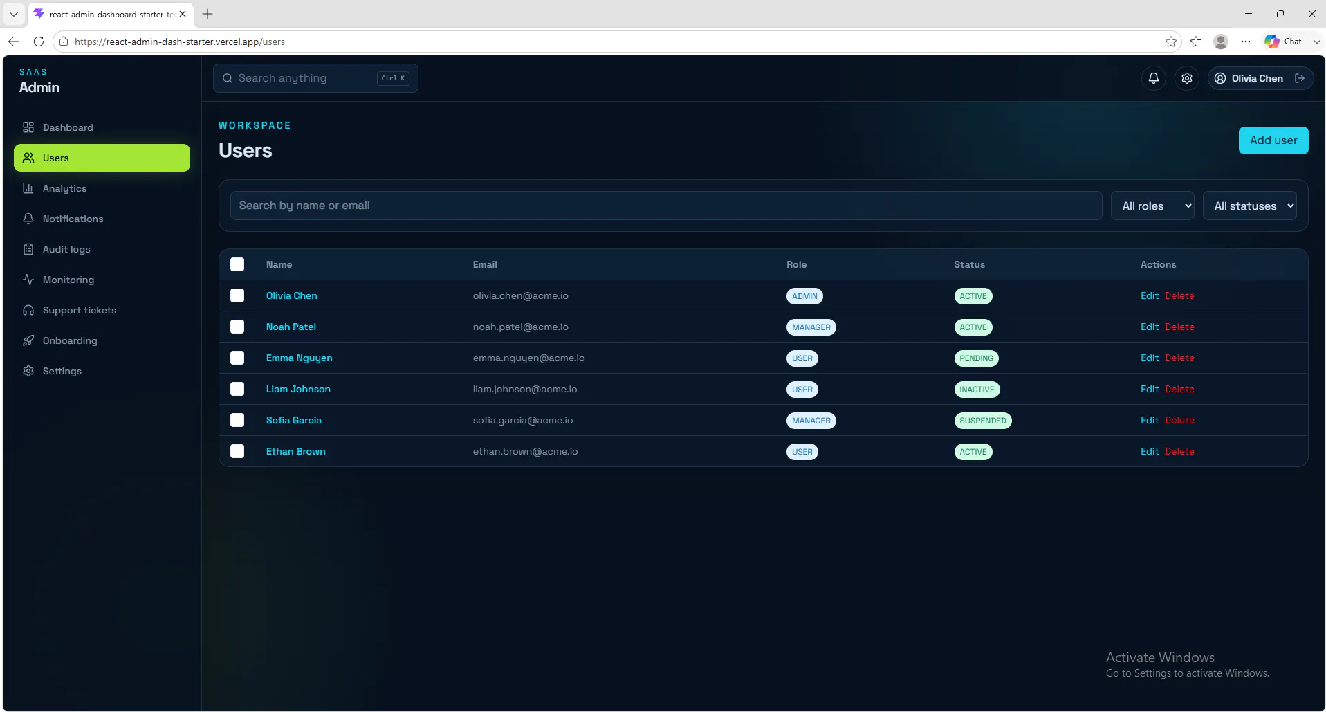 React Admin Dashboard Starter gallery image