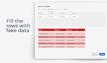 Tables for XD gallery image