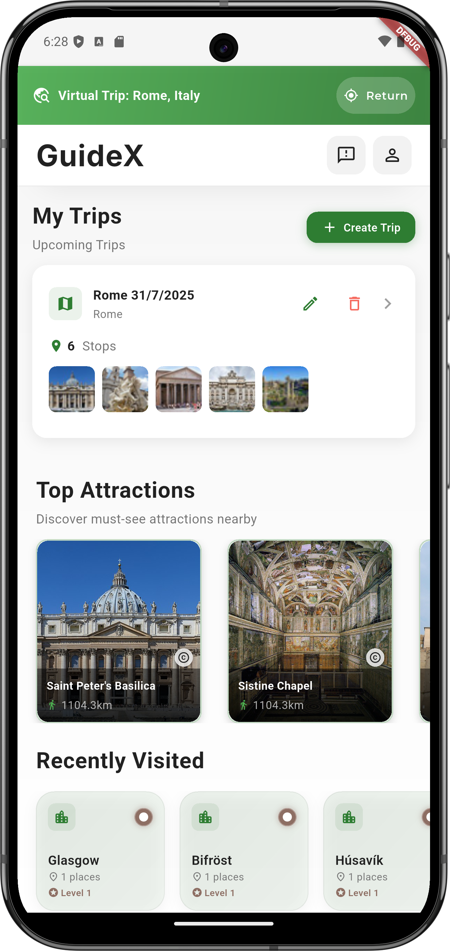 GuideX - AI City Guide mobile app logo