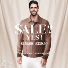 Tan Four Pocket Style Leather Jacket gallery image