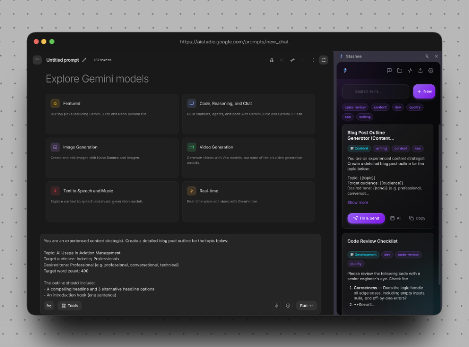 Stashee | Skill & Prompt Manager Web UIs gallery image