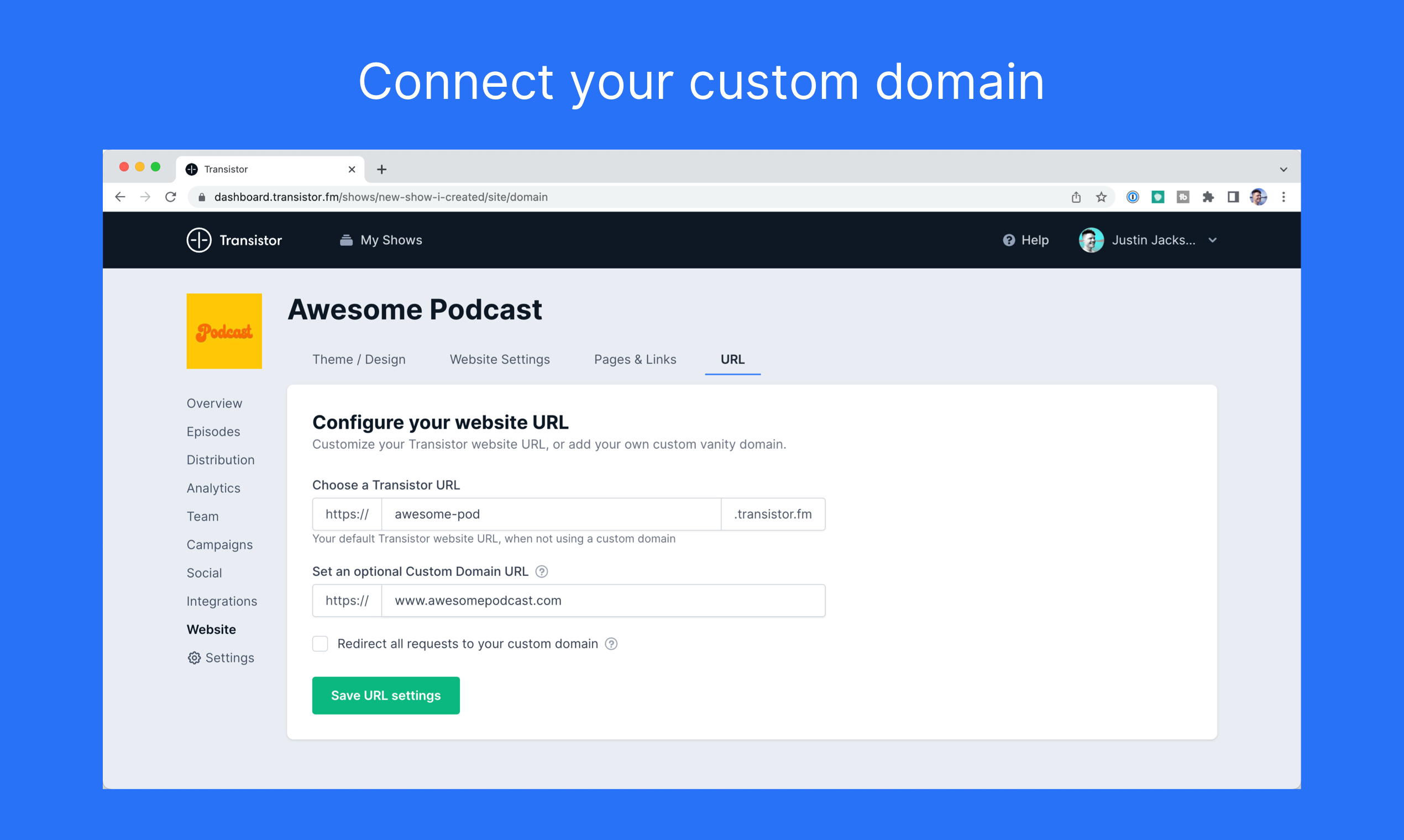 Constructor de sitios web de podcast gratuito - Genere un sitio web para su podcast desde su feed RSS media 5