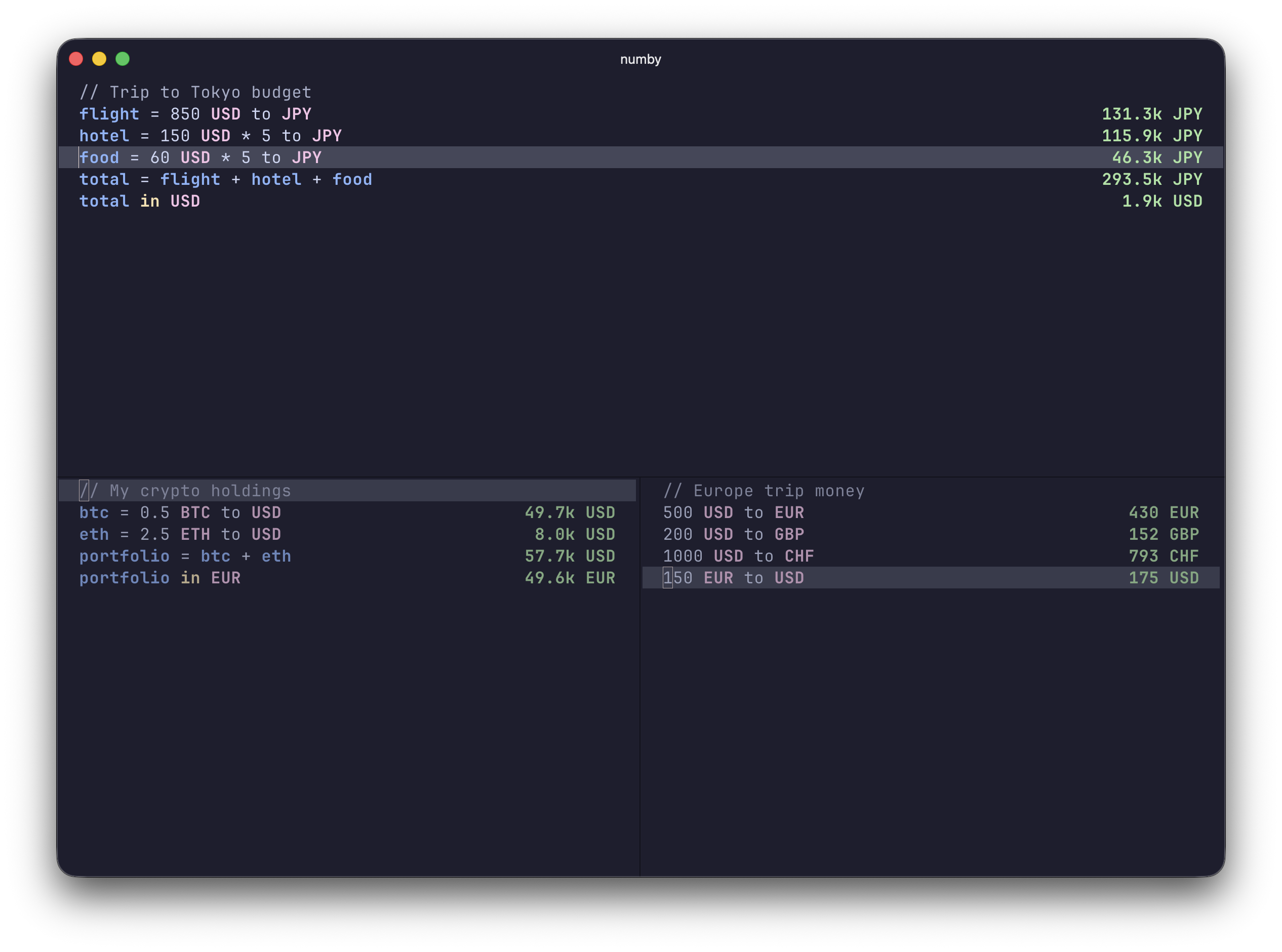 Numby - Main product screenshot demonstrating key features and user interface