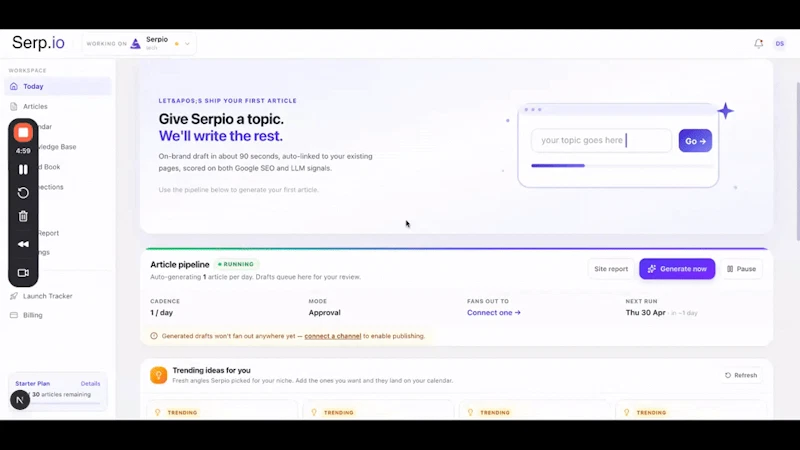 Serpio screenshot 1 (video preview)