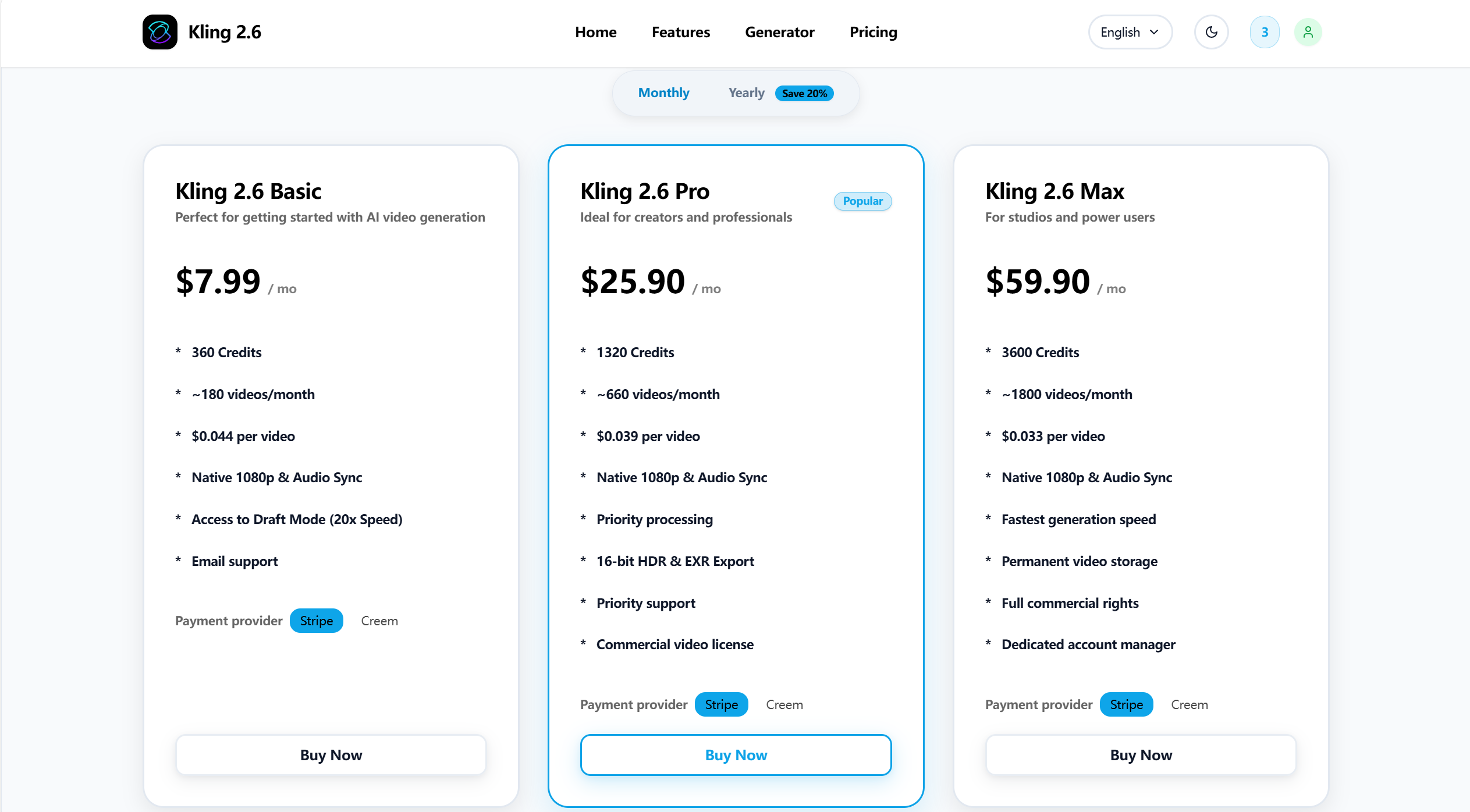 Kling 2.6 AI - Screenshot 4 showing product features and functionality